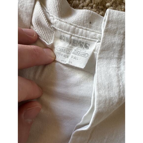 Vintage Portofino Italy USA Made Guess by Marciano Single Stitch White L T-shirt - Picture 2 of 8